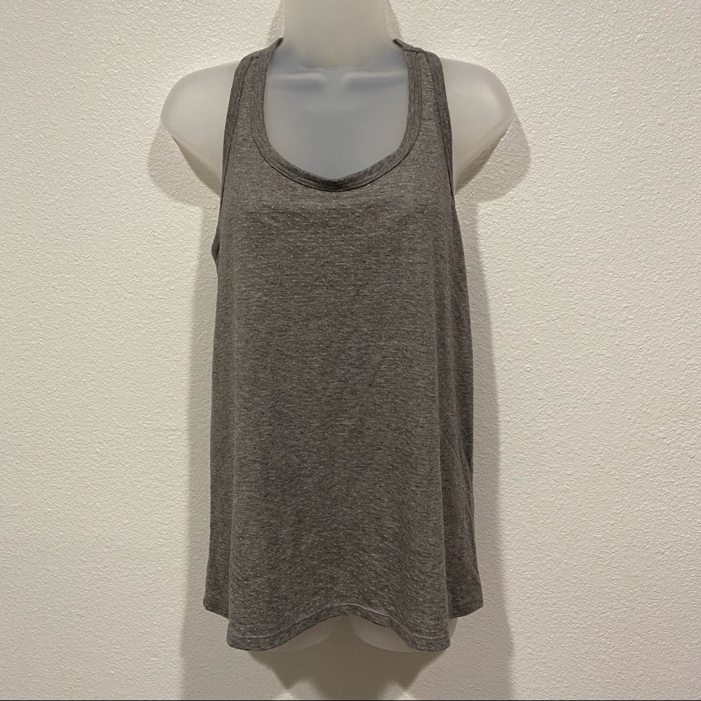 grey workout athletic yoga gym racerback muscle tank top athleisure activewear